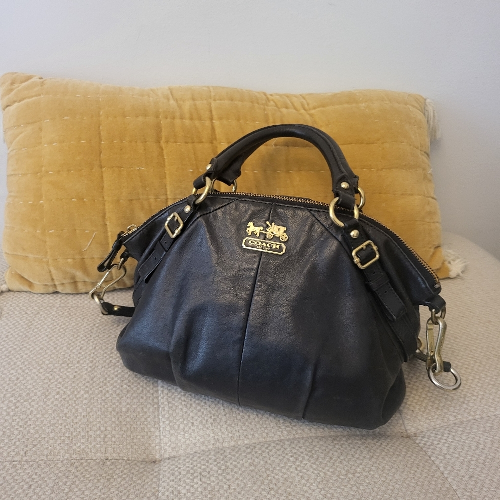 Coach Black Leather Handbag Vintage